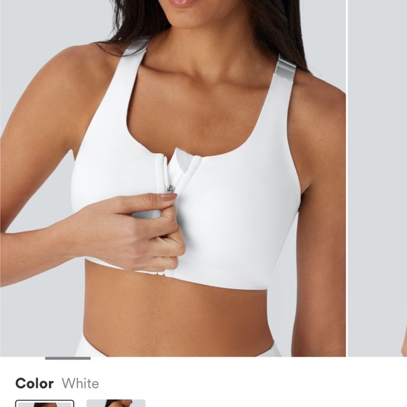 HALARA Other - Halara Speed Wave White Zip-Front Sports Bra